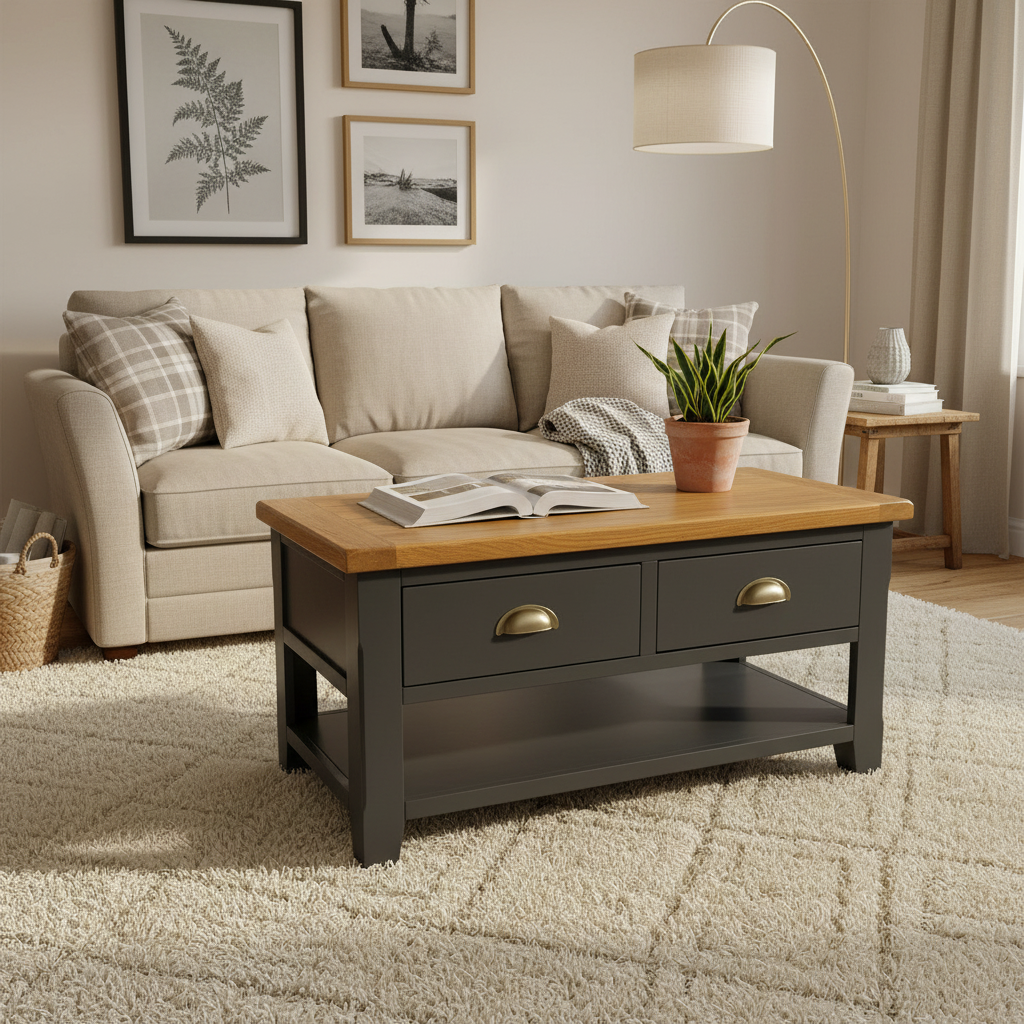Capri Oak 2 Drawer Coffee Table