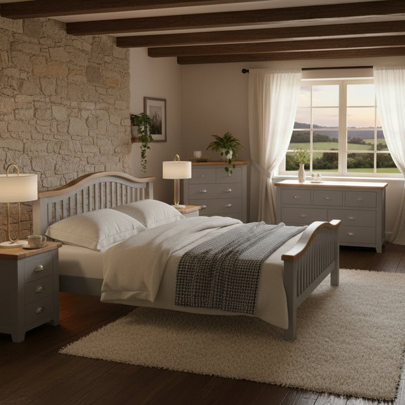 Capri Light Oak Curved Bedframe