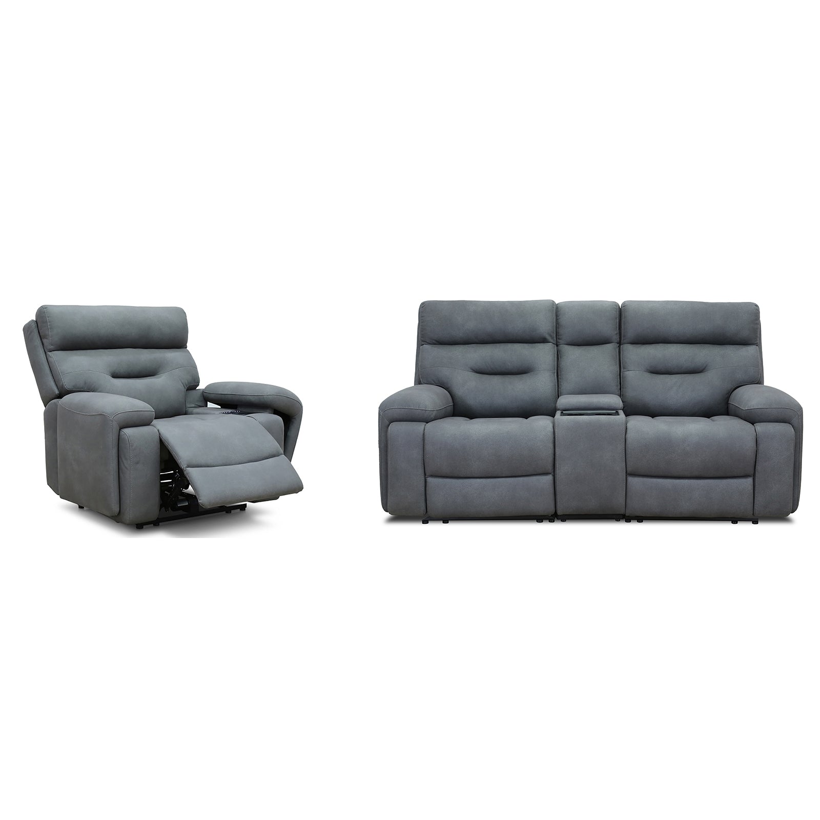 Cinema PLUS Armchair Fabric Power Recliner Sofa with Power Headrests