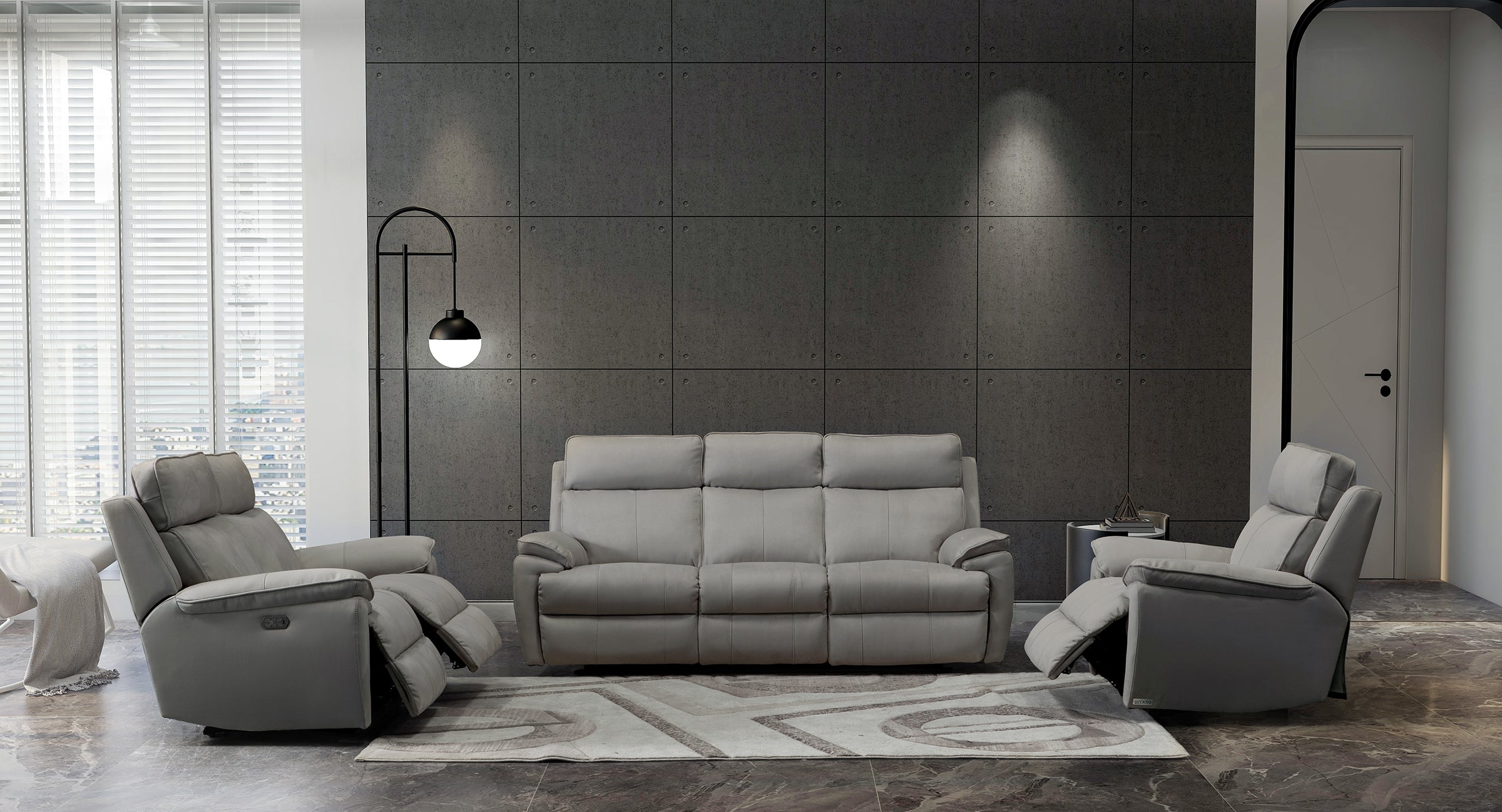 Continental  Leather Electric Reclining Armchair
