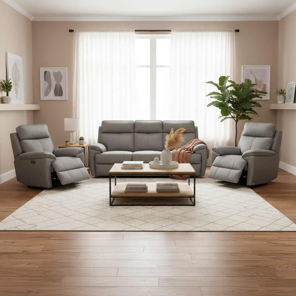 Continental Leather Electric 3 Seater