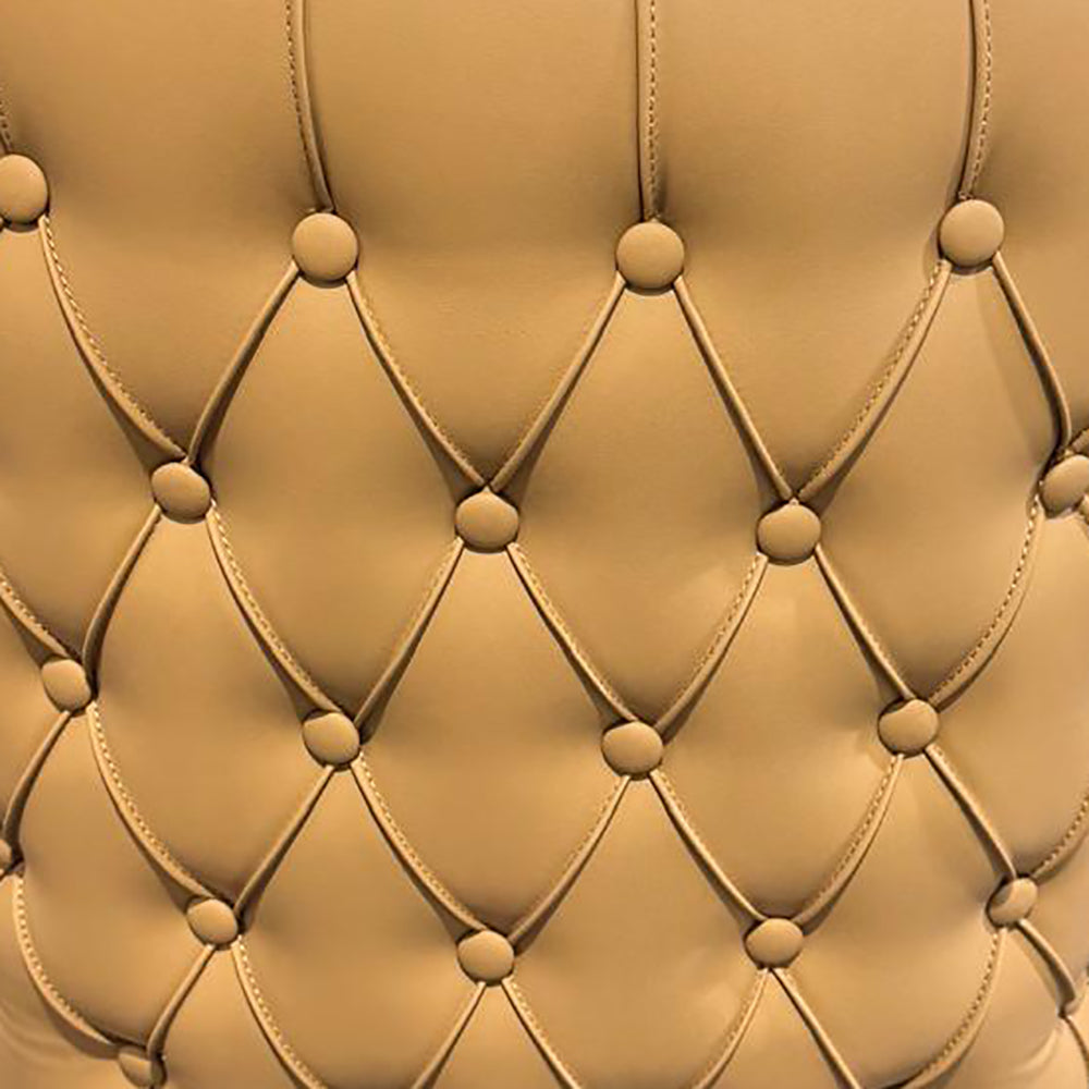 Duke Tan PU Leather | Beige Fabric Counter Stool