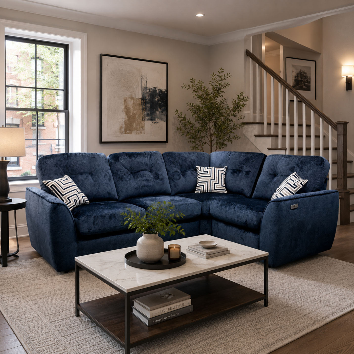 Finley 2 Corner 1 Sofa with Electric Footrest