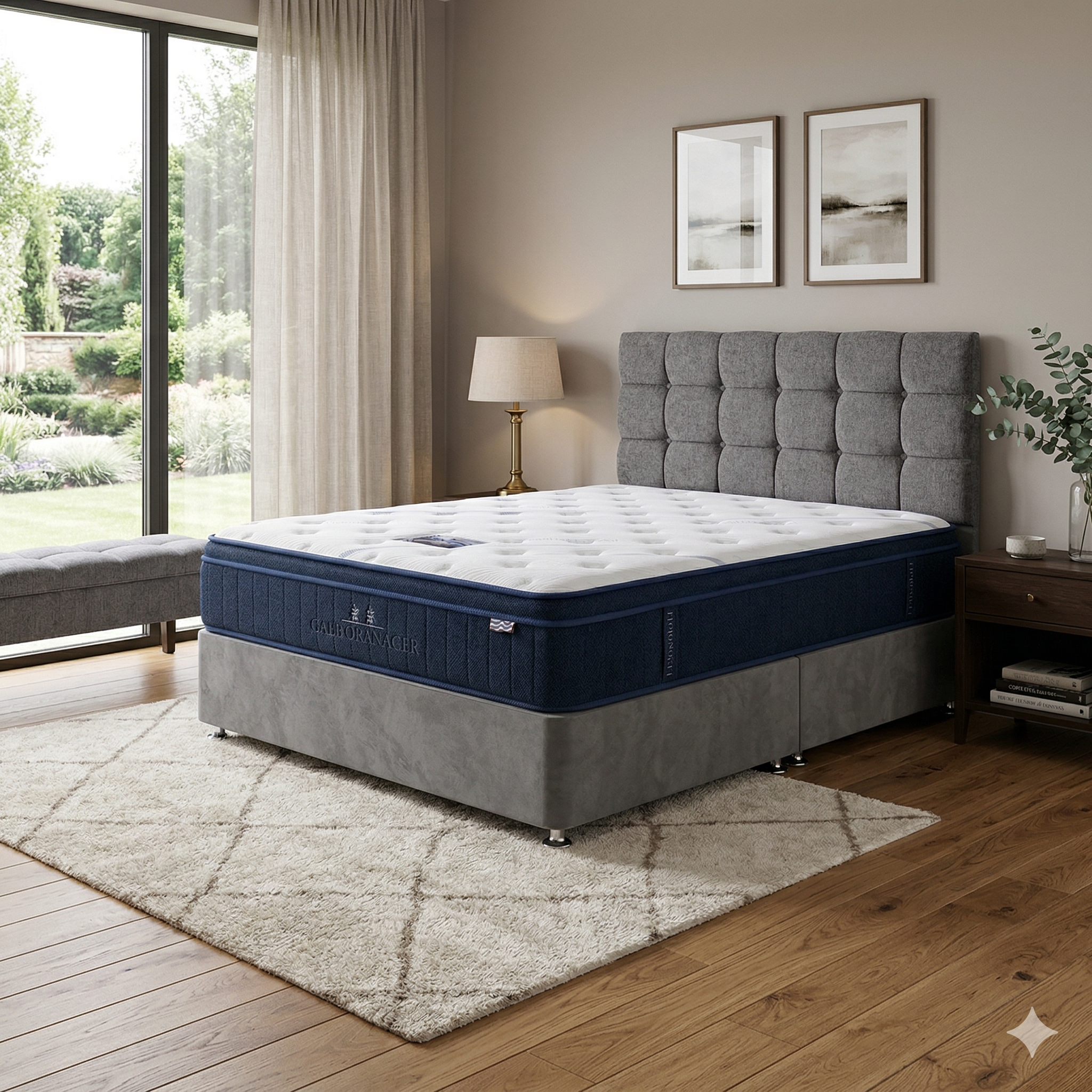 California Mattress, Aishling Headboard and Divan Base Set