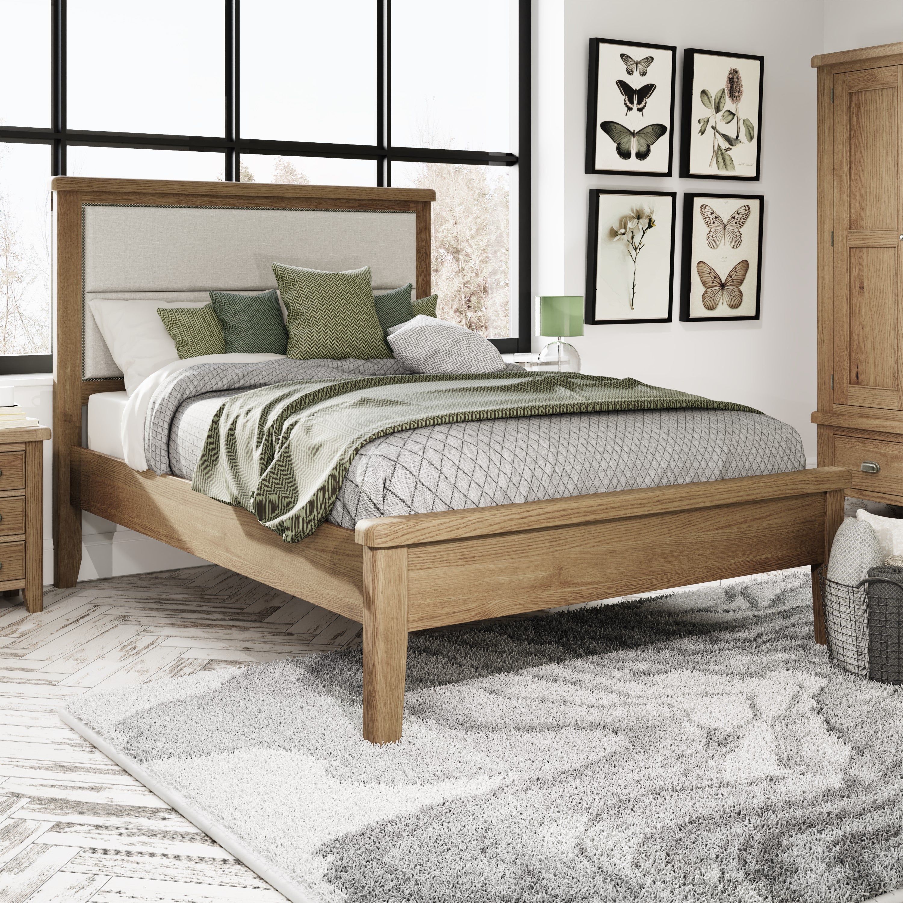 Hodson Oak Low End Bed Frame