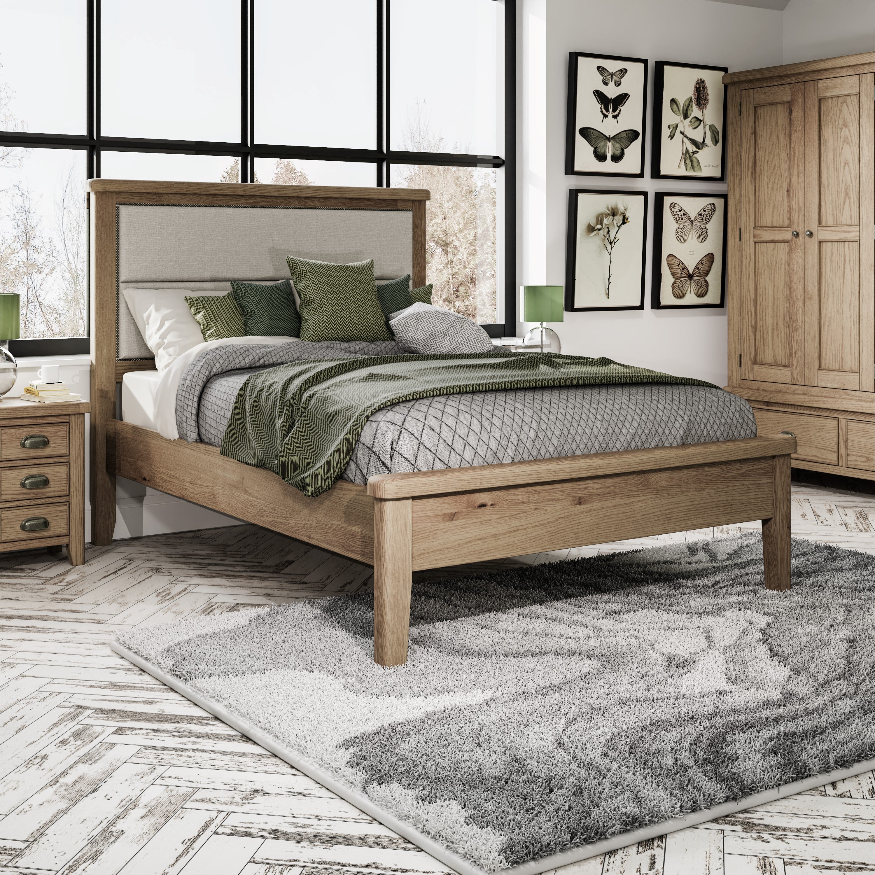 Hodson Oak Low End Bed Frame