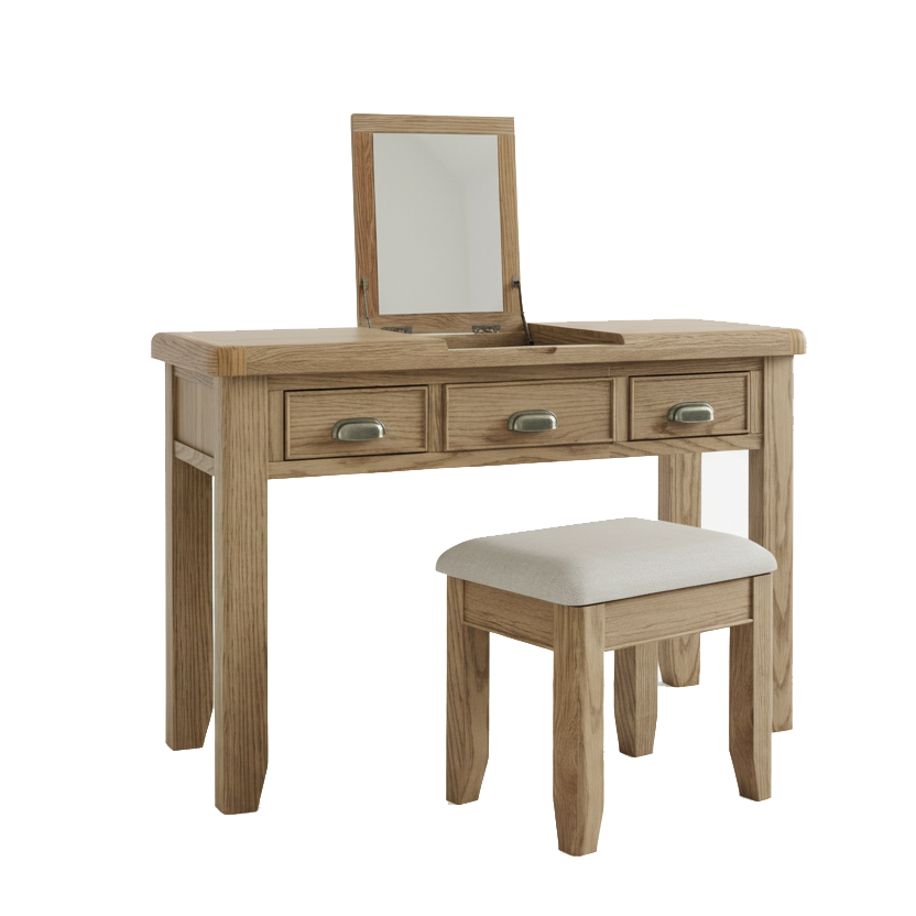 Hodson Oak Dressing Table and Stool