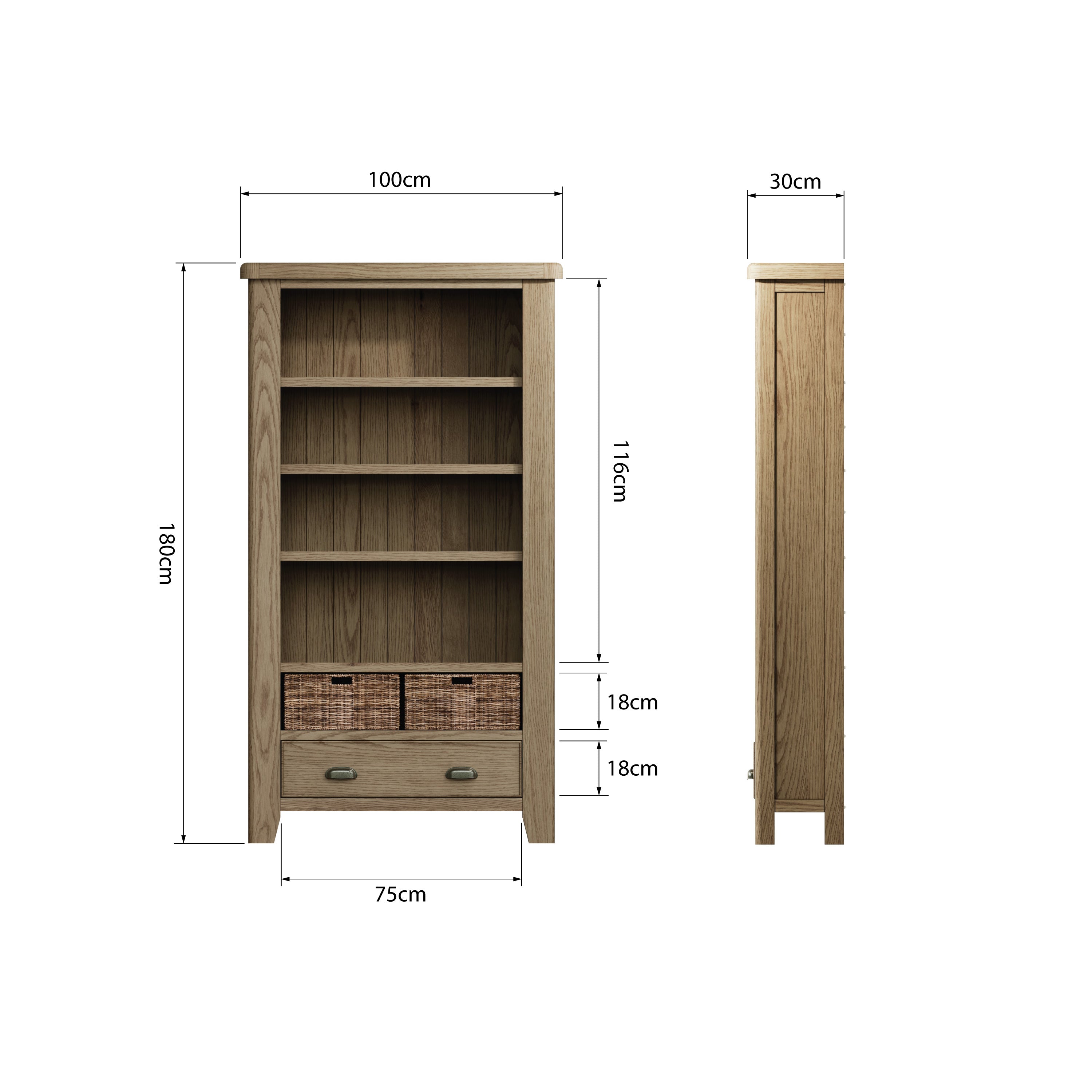 Hodson Oak Bookcase