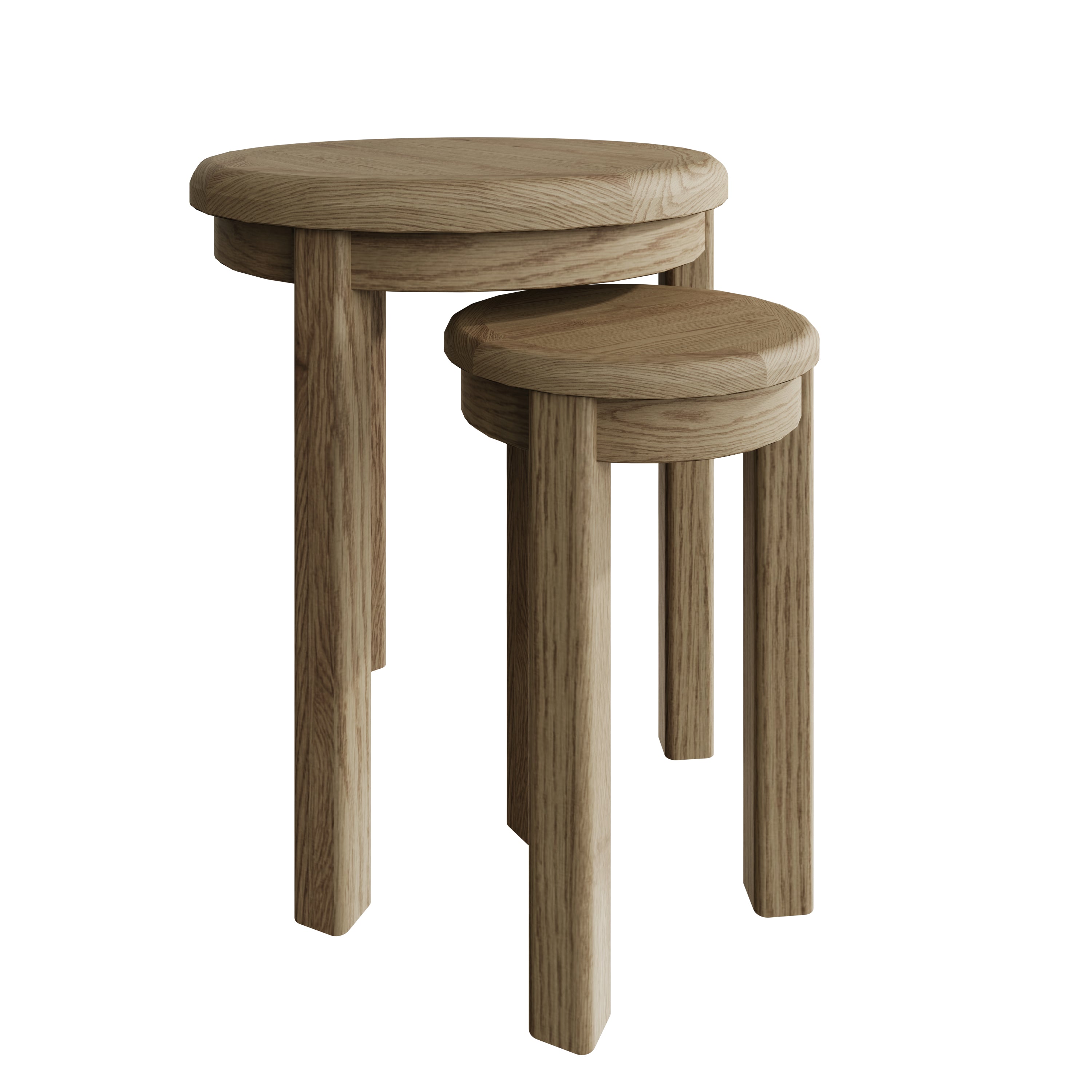 Hodson Oak Round Nest of Tables
