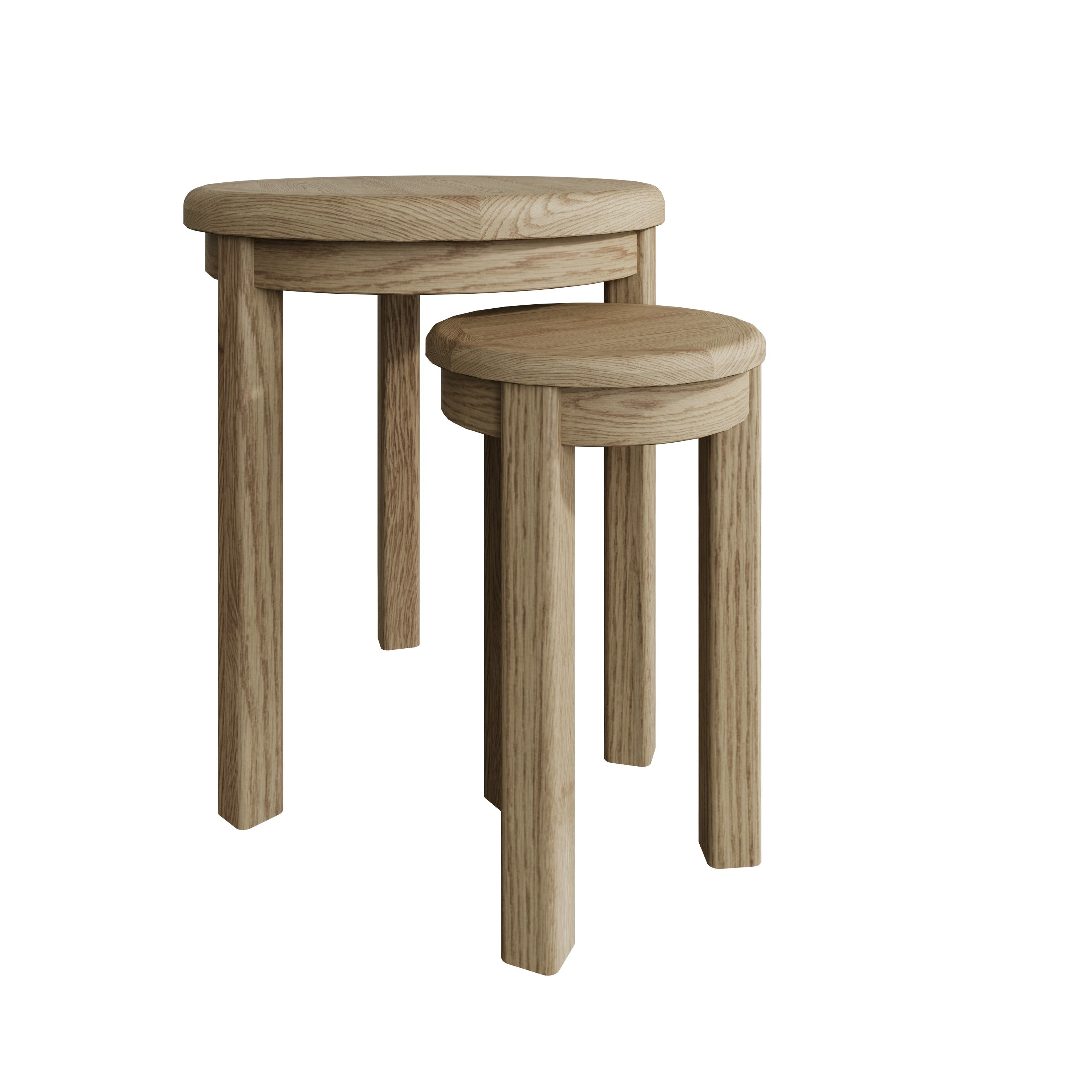 Hodson Oak Round Nest of Tables
