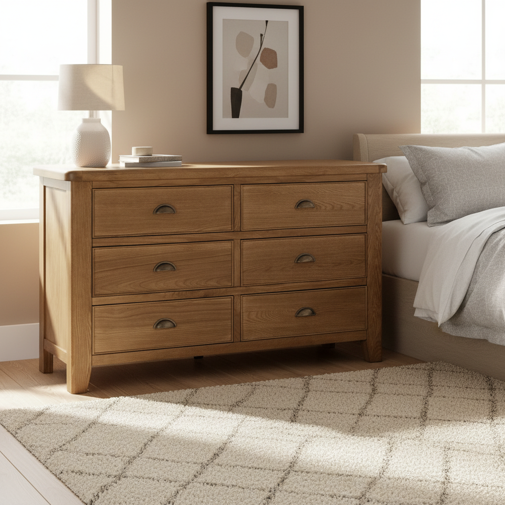 Hodson Oak 6 Drawer Chest