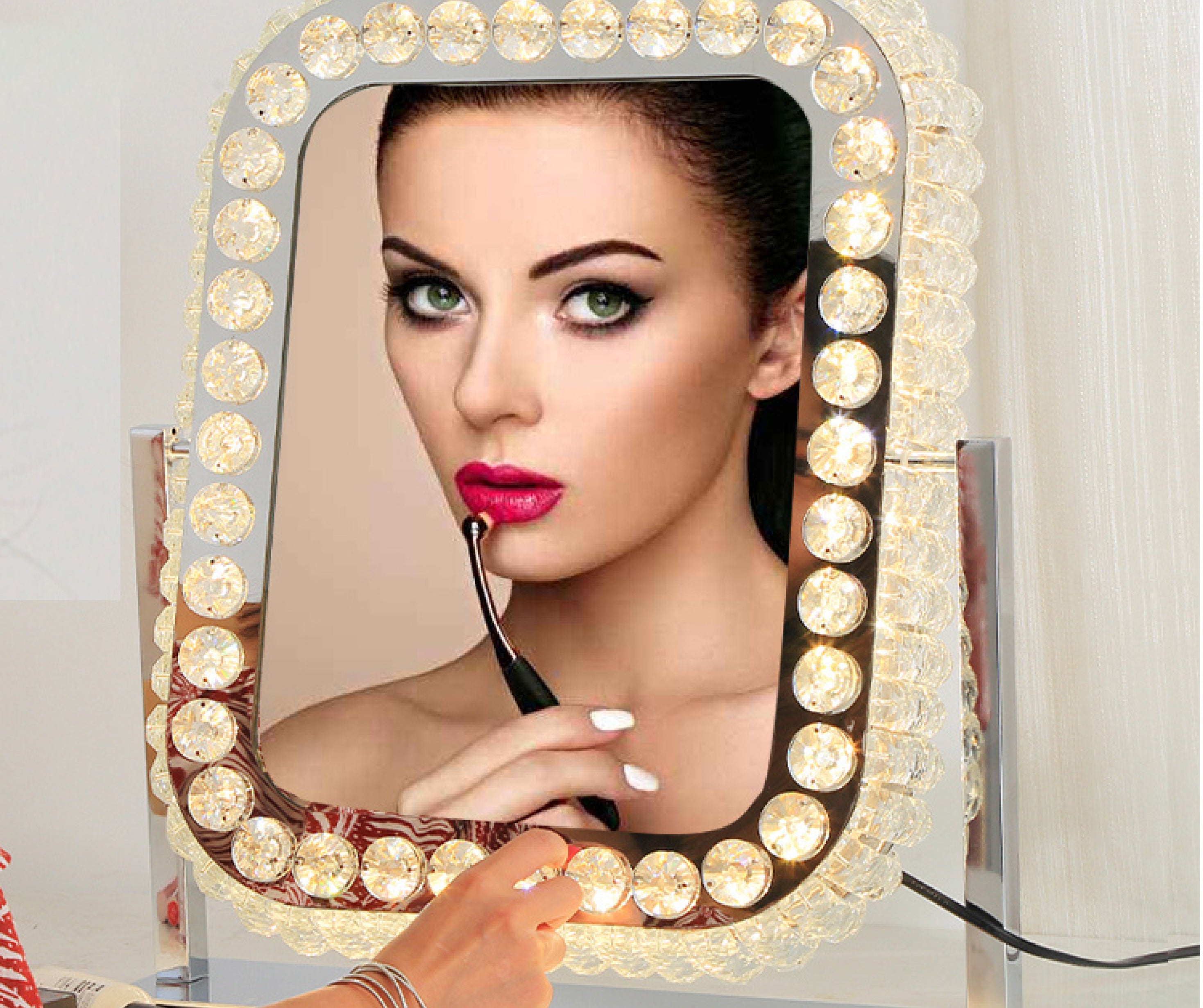 Hollywood Crystal Swivel Mirror & Vanity Unit
