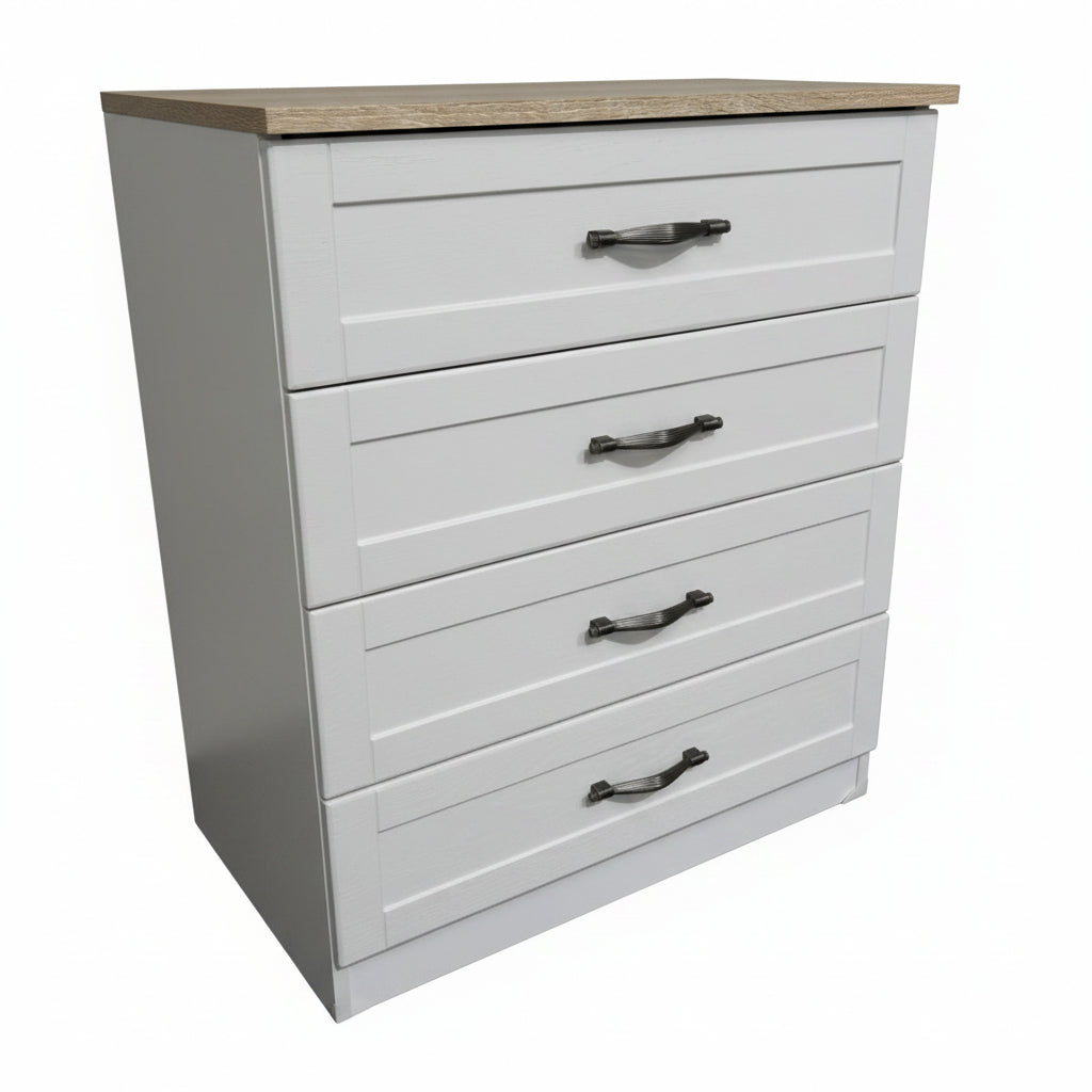 Shaker 4 Drawer Chest with Oak Top