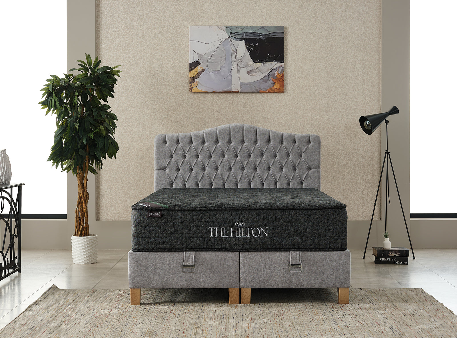 Lebrun Ottoman - Silver Fabric