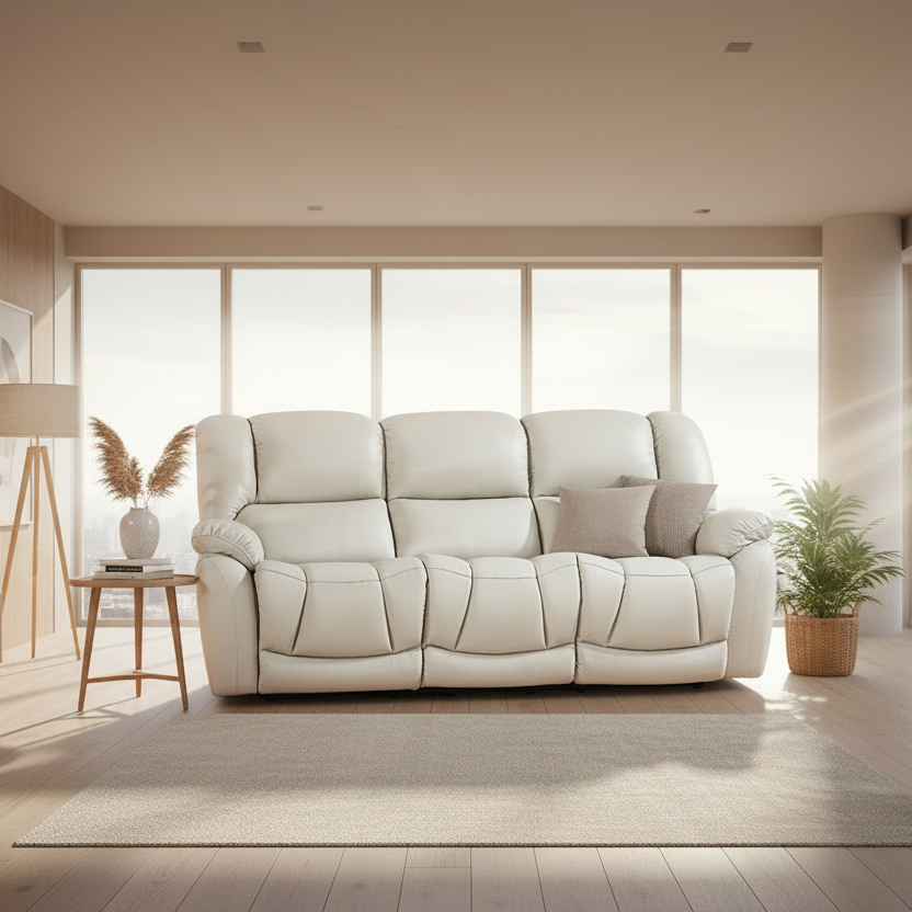 Leonardo Full Italian Leather Electric 3 Seater Sofa