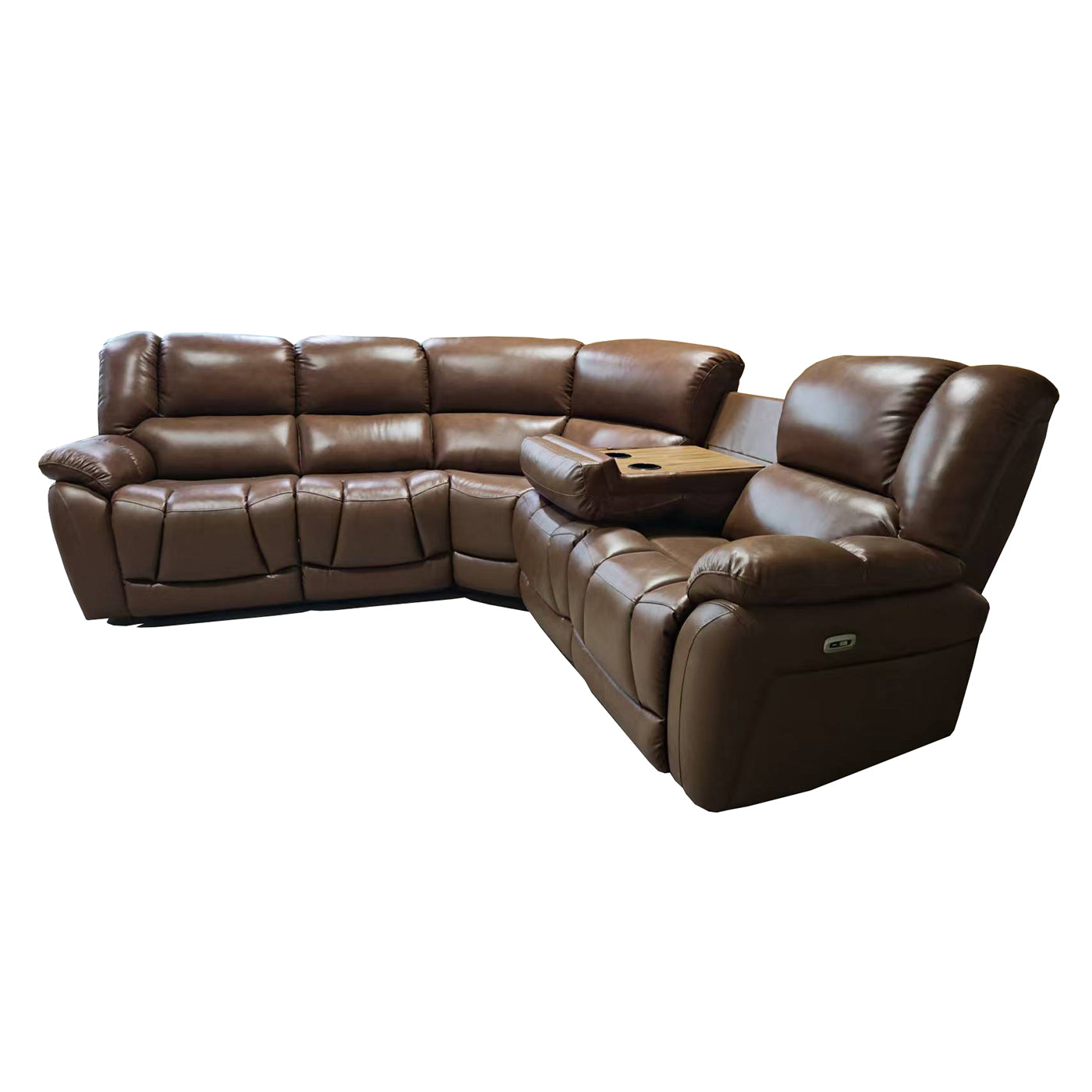 Leonardo Full Italian Leather Electric 2 Corner 2 Sofa