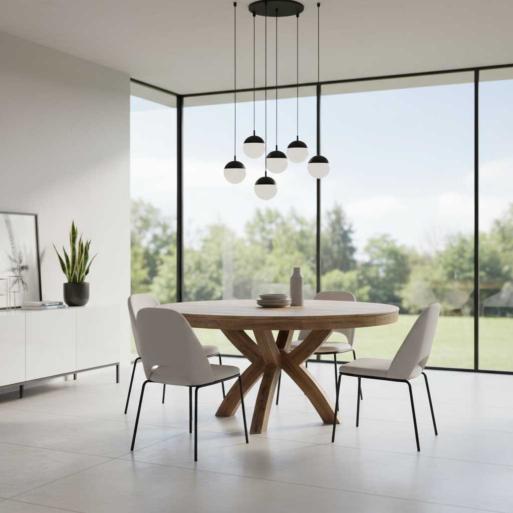 Lexington 1.6 Metre Washed Oak Round Dining Table