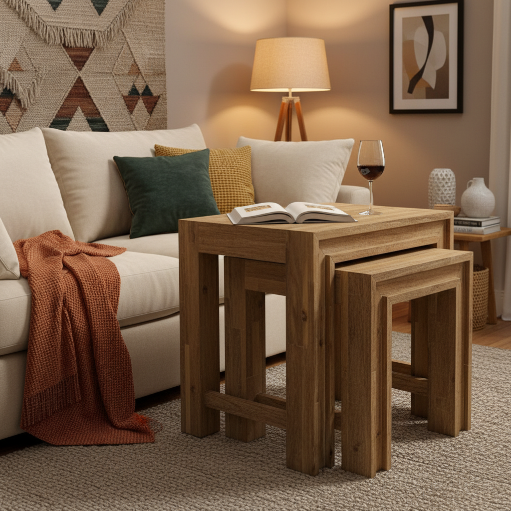 Lexington Washed Oak Nest of Two Tables