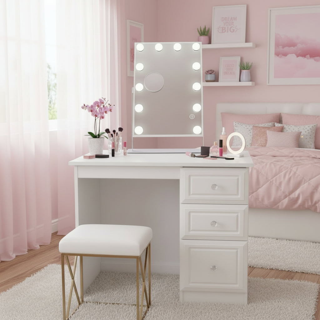 Hollywood 12 Bulb Mirror & Vanity Unit