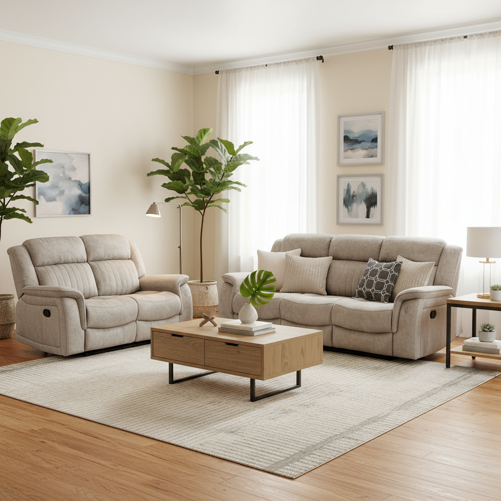 Porto 2 Seater Reclining Sofa (2 Recliners)