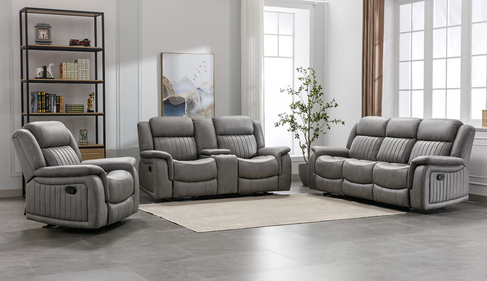 Porto 3 Seater Reclining Sofa (2 Recliners)