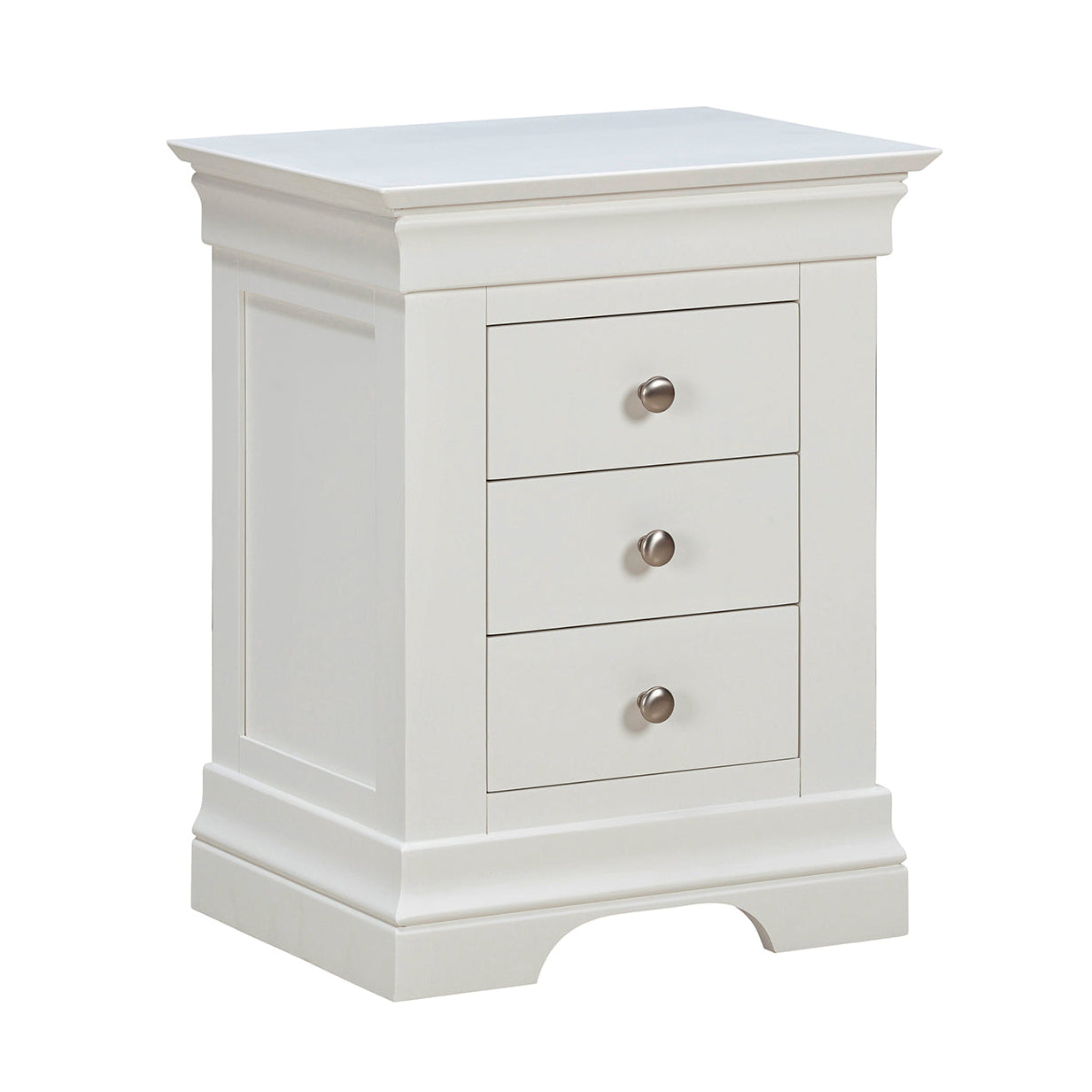 Province 3 Drawer Bedside Locker - White