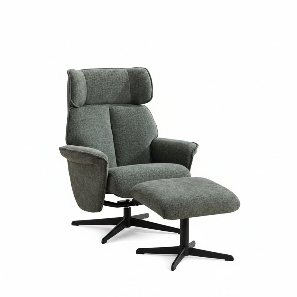 Reagan Swivel Armchair and Footstool