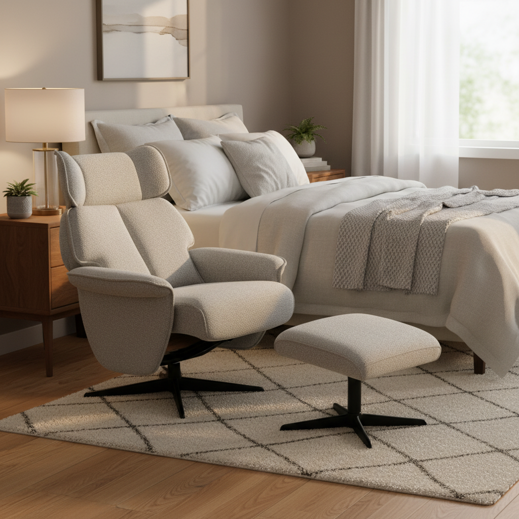 Reagan Swivel Armchair and Footstool
