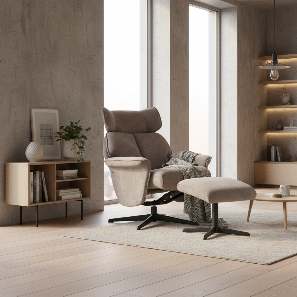 Reagan Swivel Armchair and Footstool