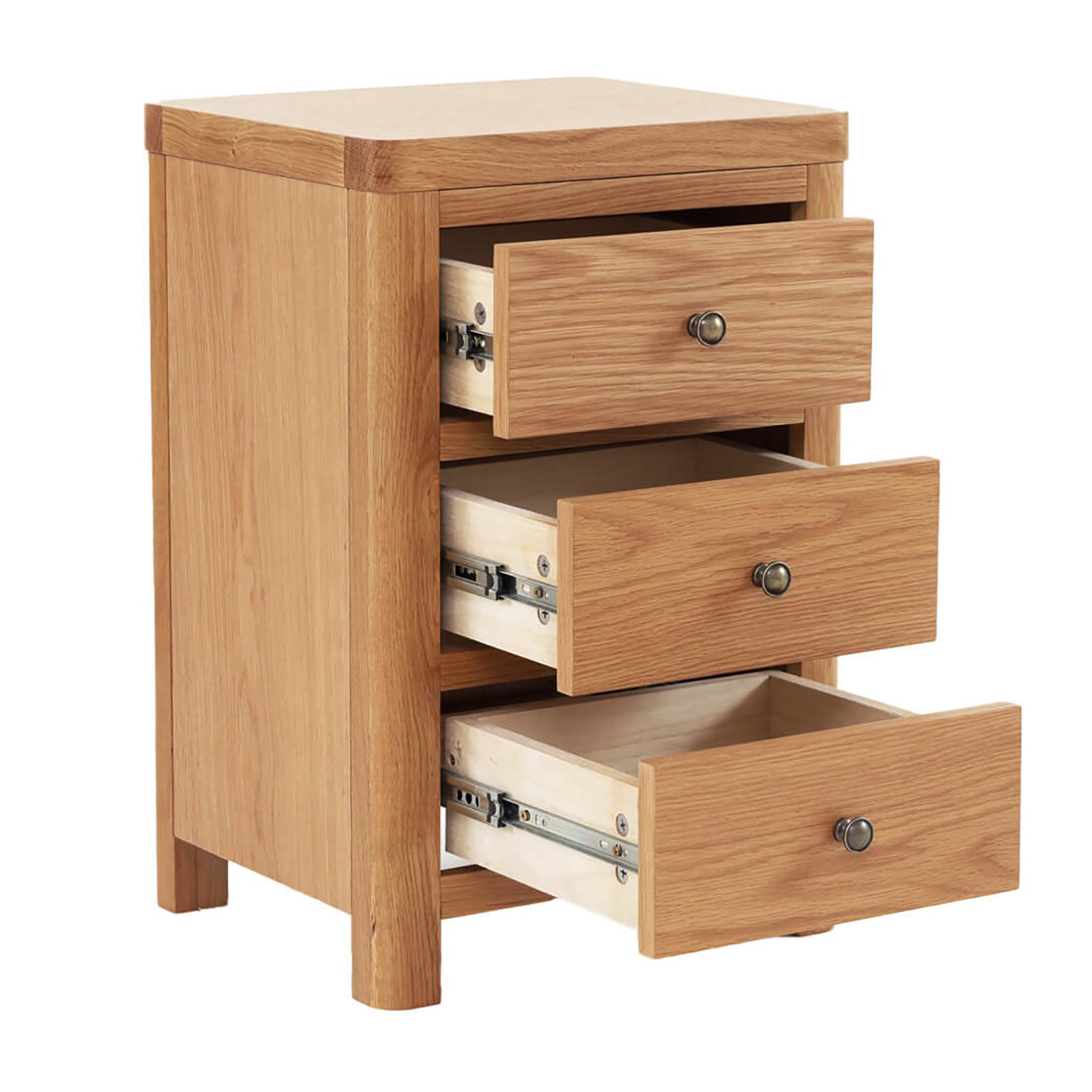 Renata Oak 3 Drawer Bedside Locker