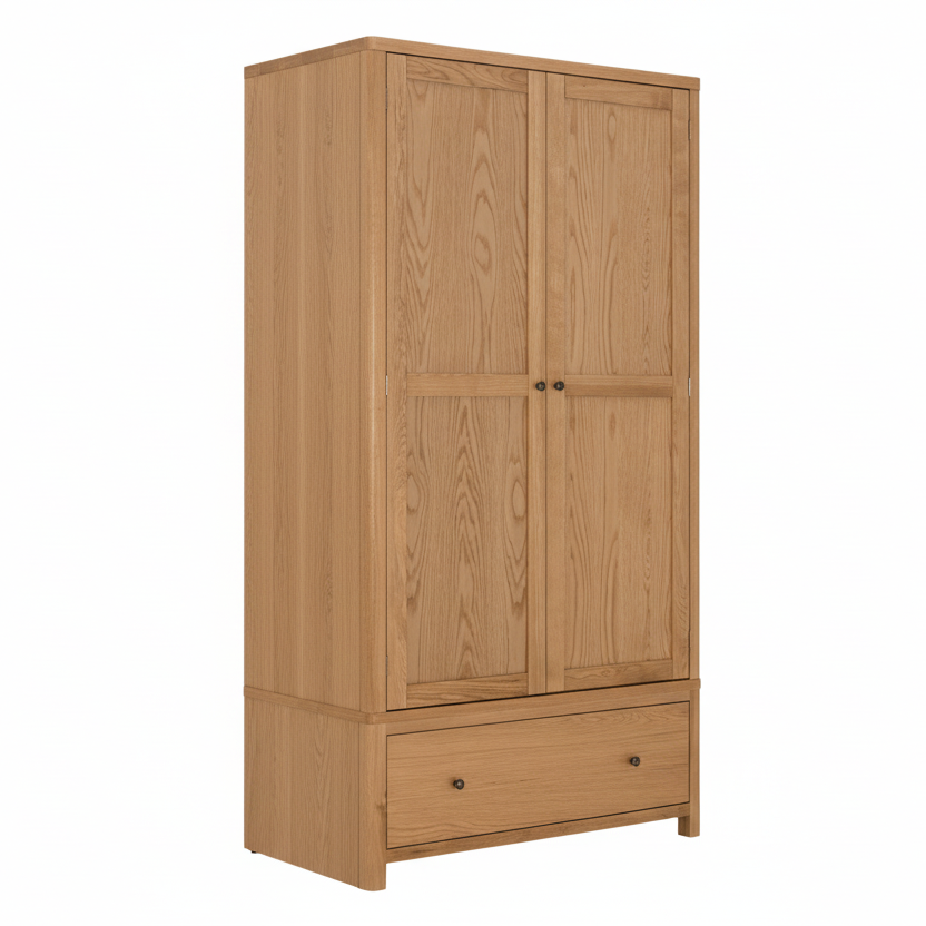 Renata 2 Door Oak Wardrobe with Drawer