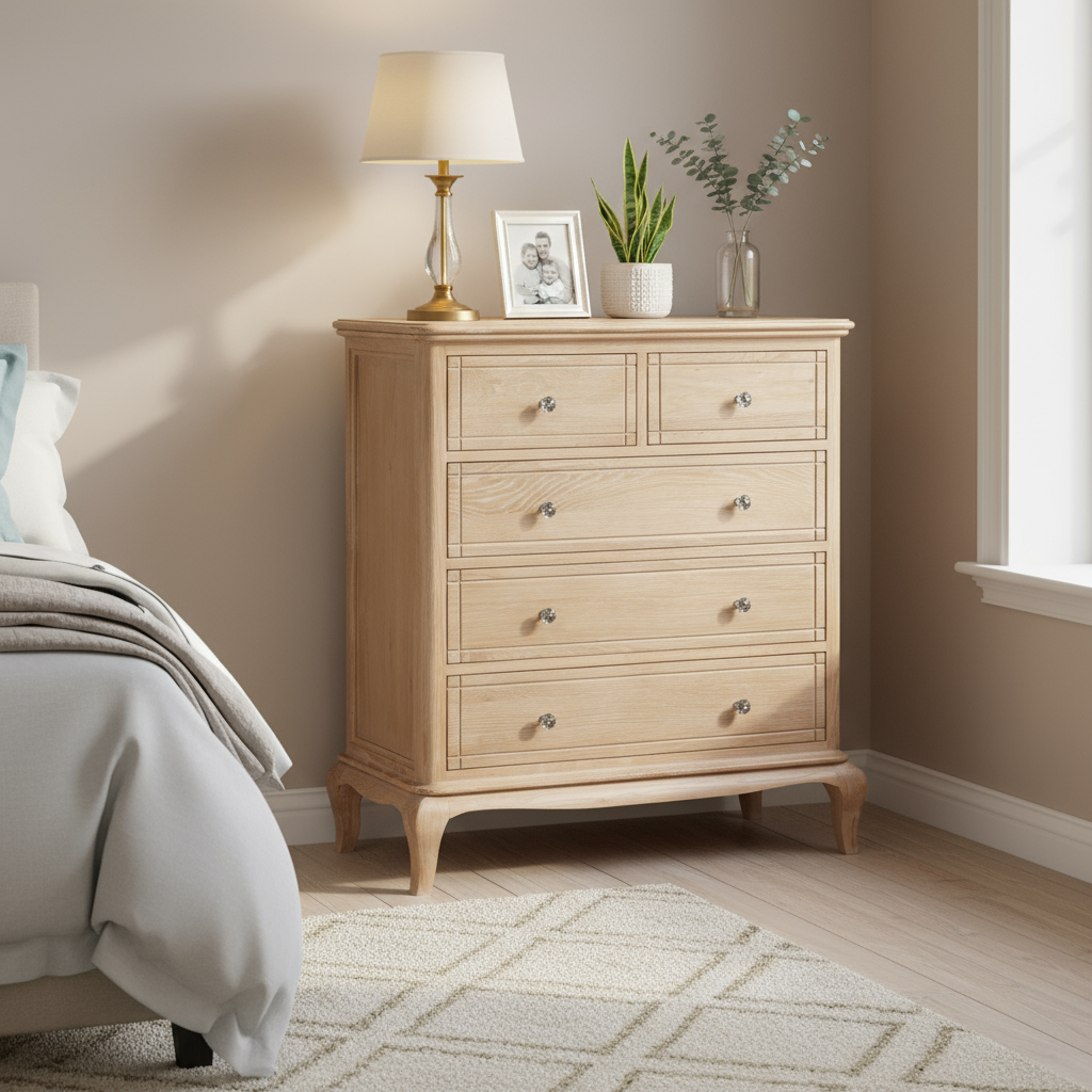 Seine 5 Drawer Oak Chest
