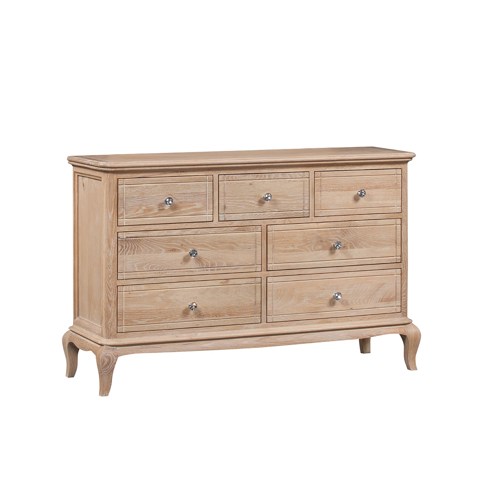 Seine 7 Drawer Oak Wide Chest