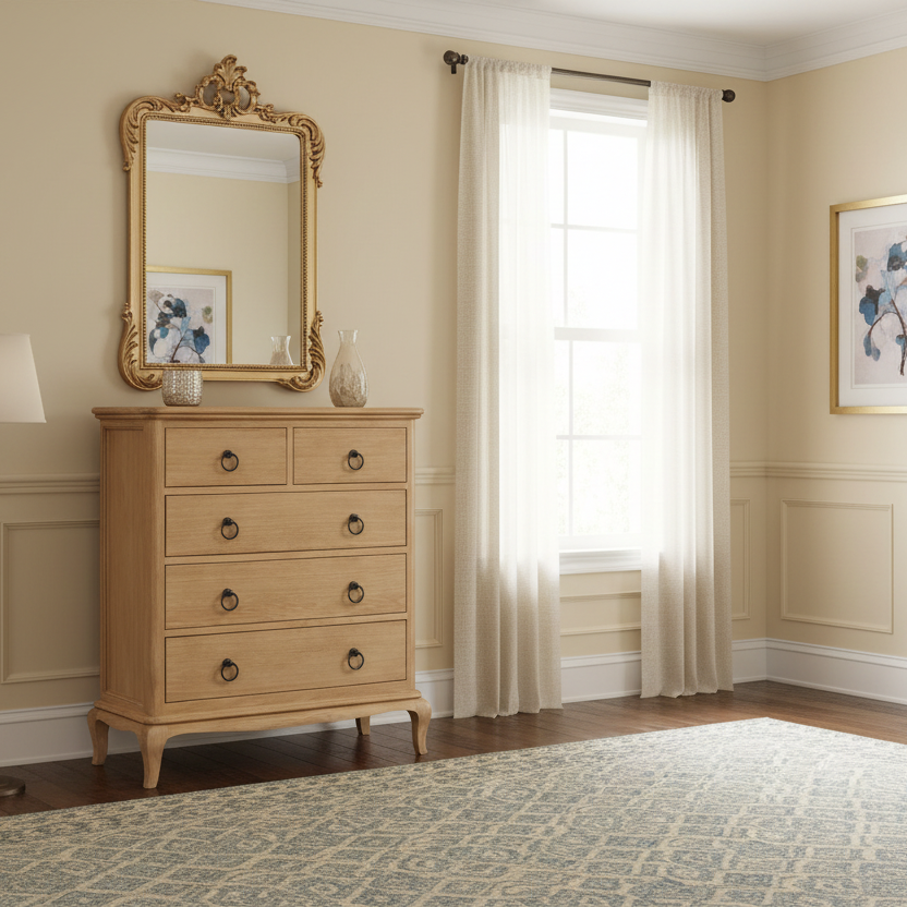 Seine 5 Drawer Light Oak Chest