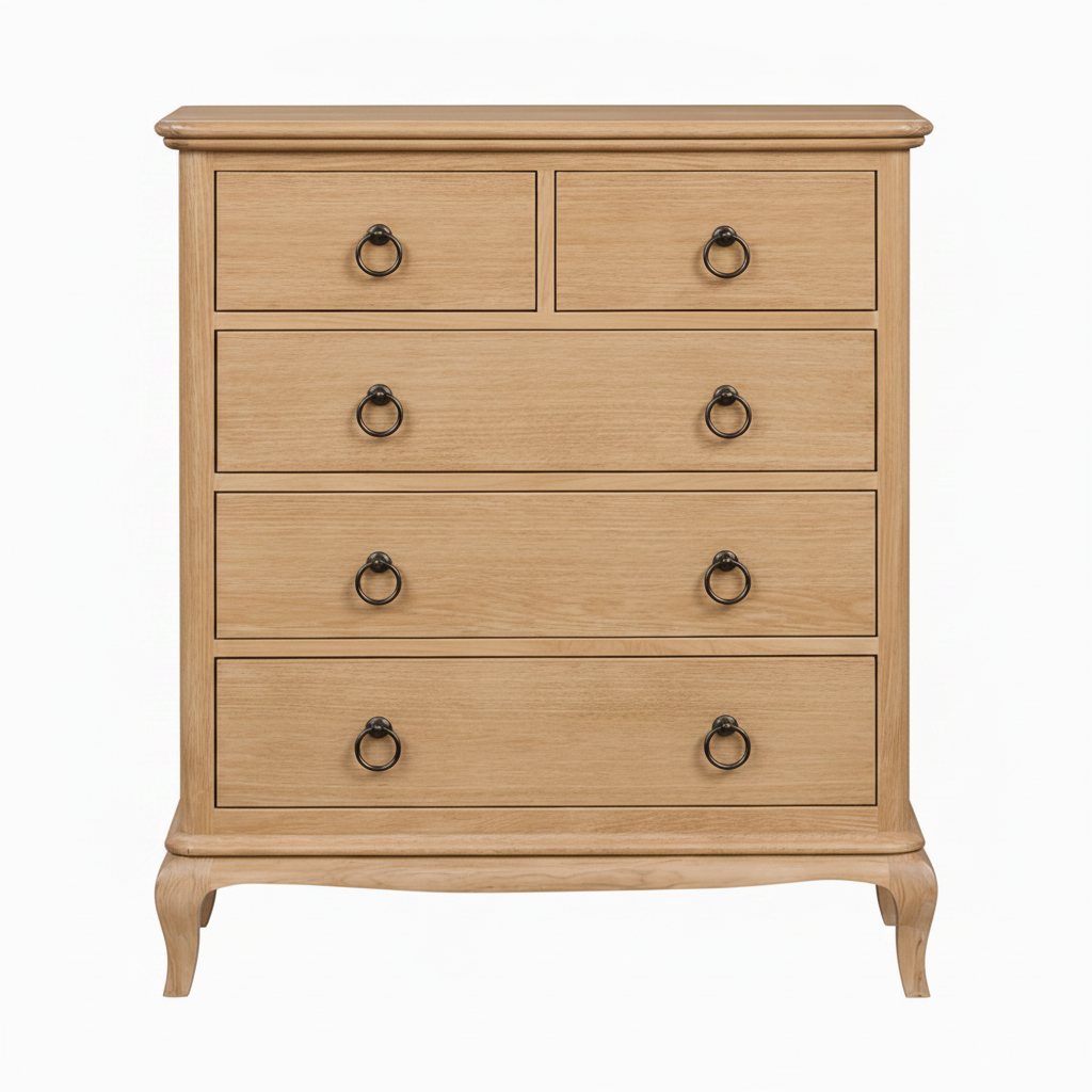 Seine 5 Drawer Light Oak 2 Over 3 Chest
