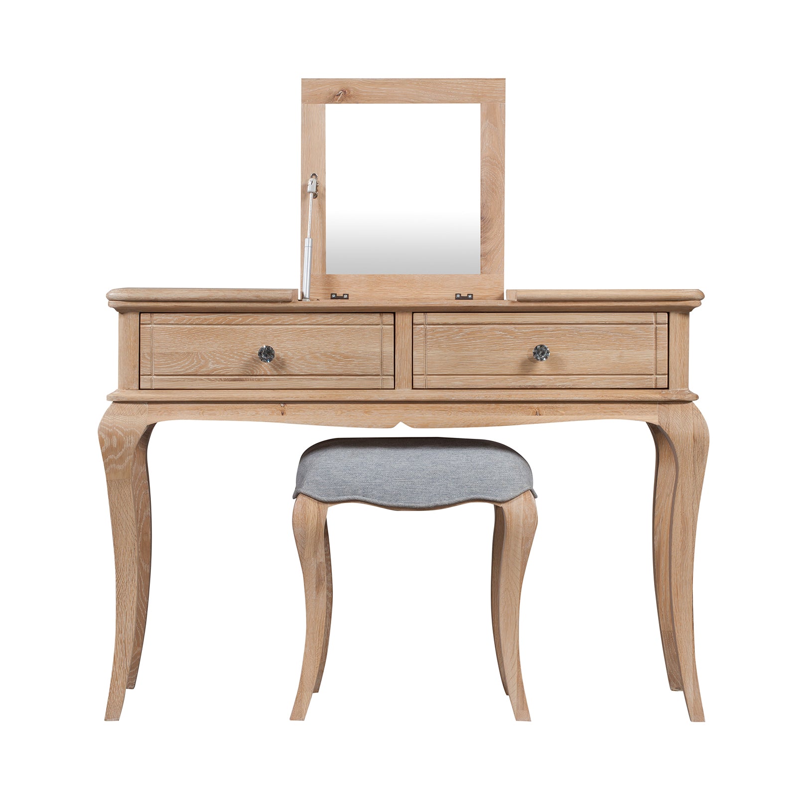 Seine Dressing Oak Table | Mirror | Stool