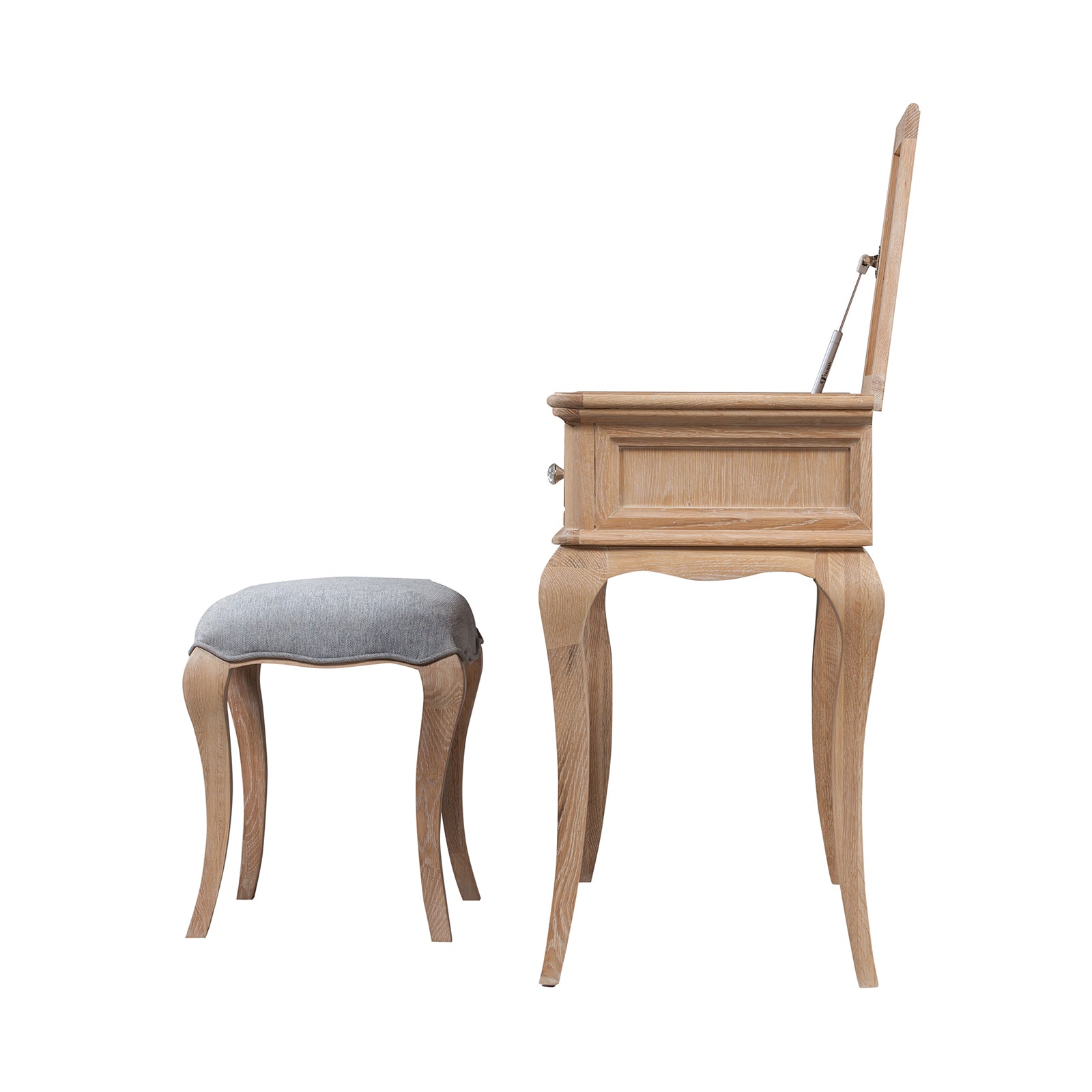 Seine Dressing Oak Table | Mirror | Stool