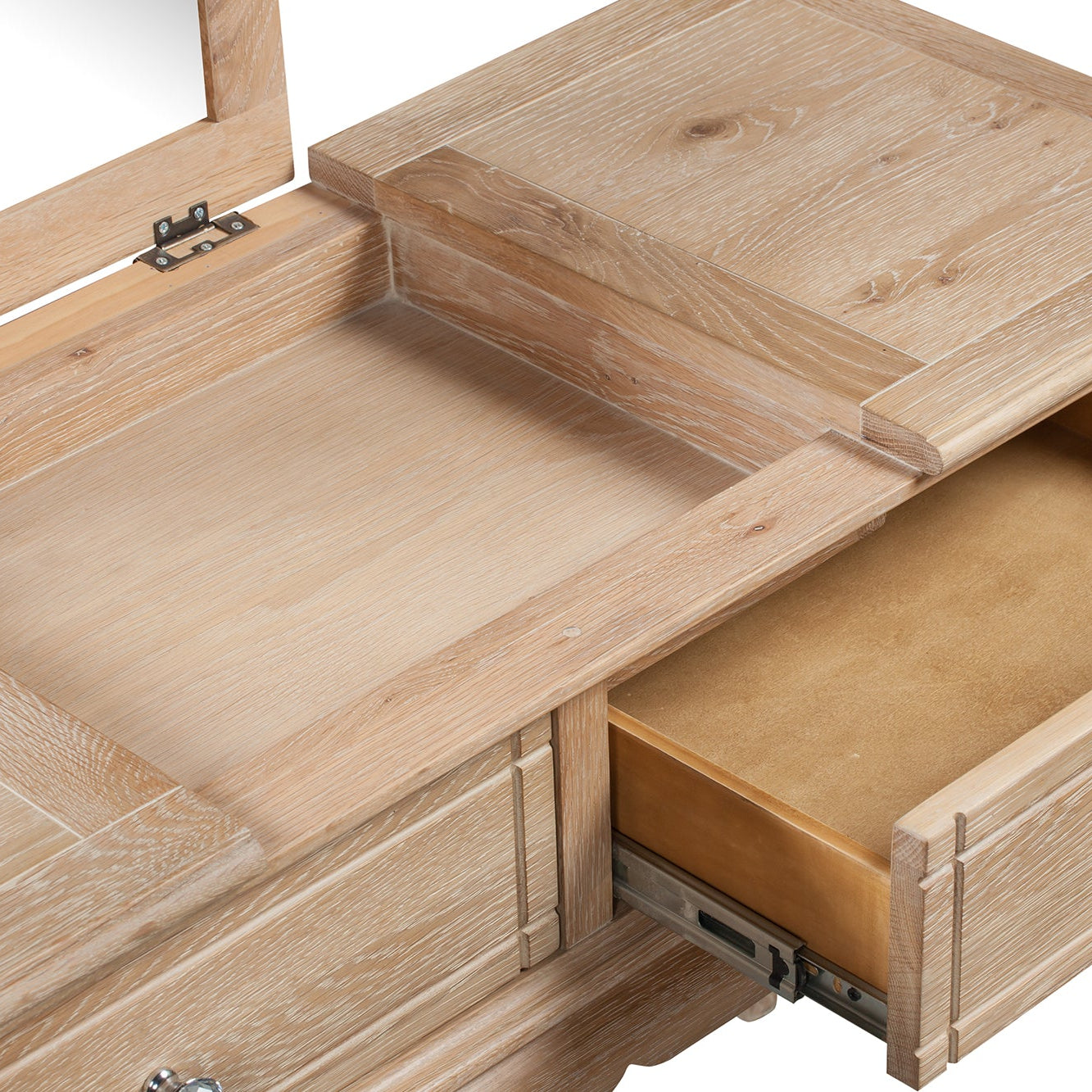 Seine Dressing Light Oak Table | Mirror | Stool