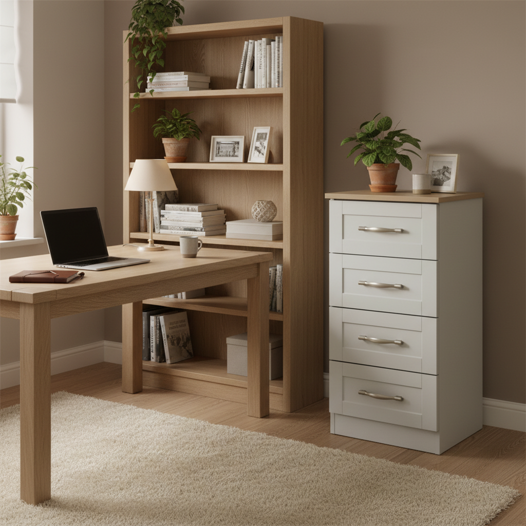 Shaker 4 Drawer Locker with Oak Top