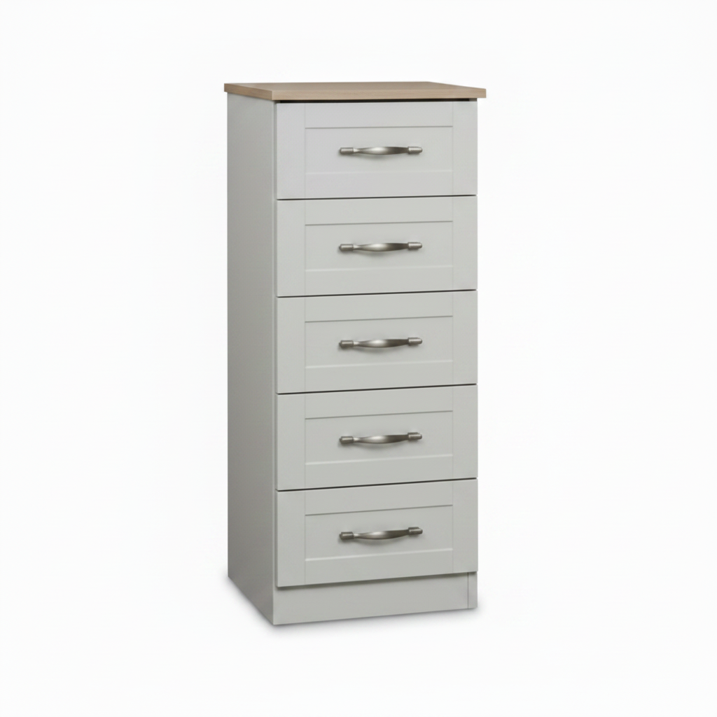 Shaker 5 Drawer Locker with Oak Top