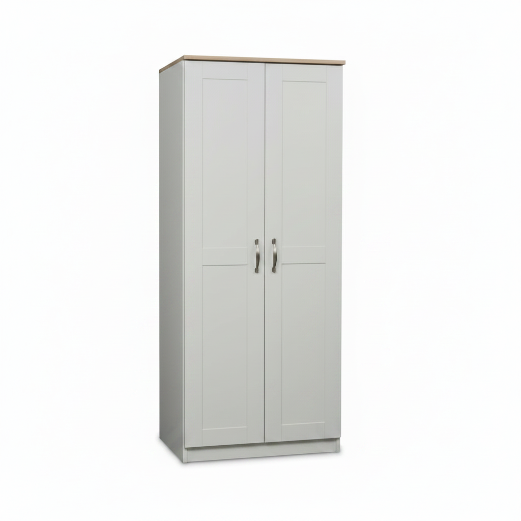 Shaker 2ft6 Plain Wardrobe with Oak Top