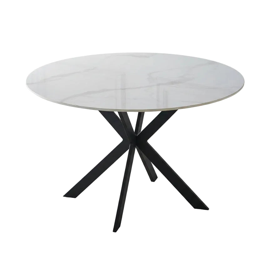 Shelley Snow White Gloss Dining Table - 120cm