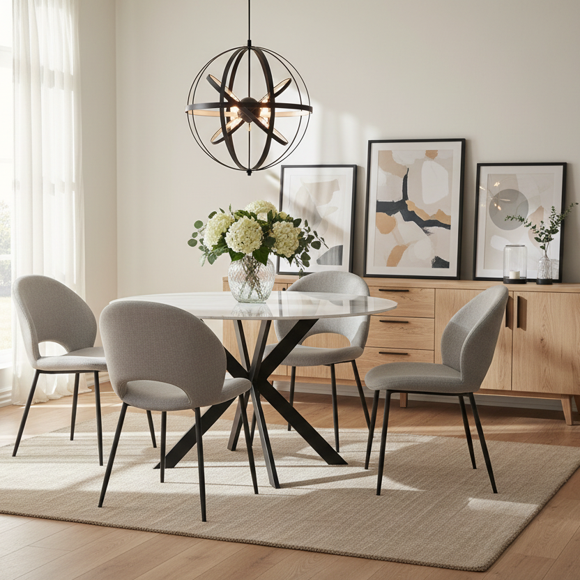 Shelley Snow White Gloss Dining Table - 120cm