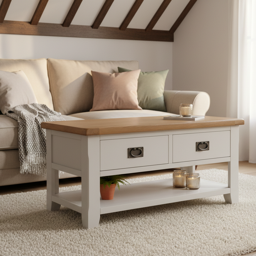 Skellig Oak Coffee Table with 2 Drawers