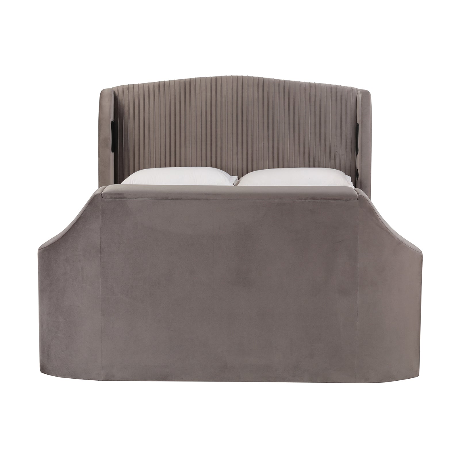 Velvet Upholstered TV Bed Frame