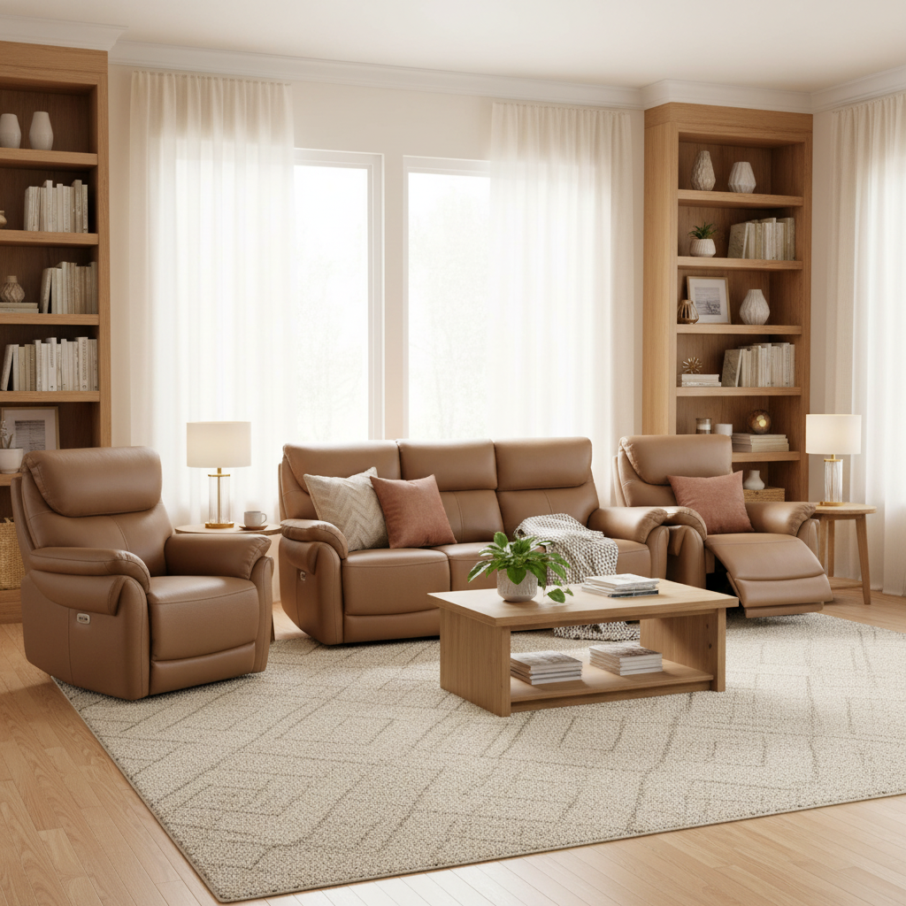 Thrieste Full Italian Leather Electric 3 Seater Sofa