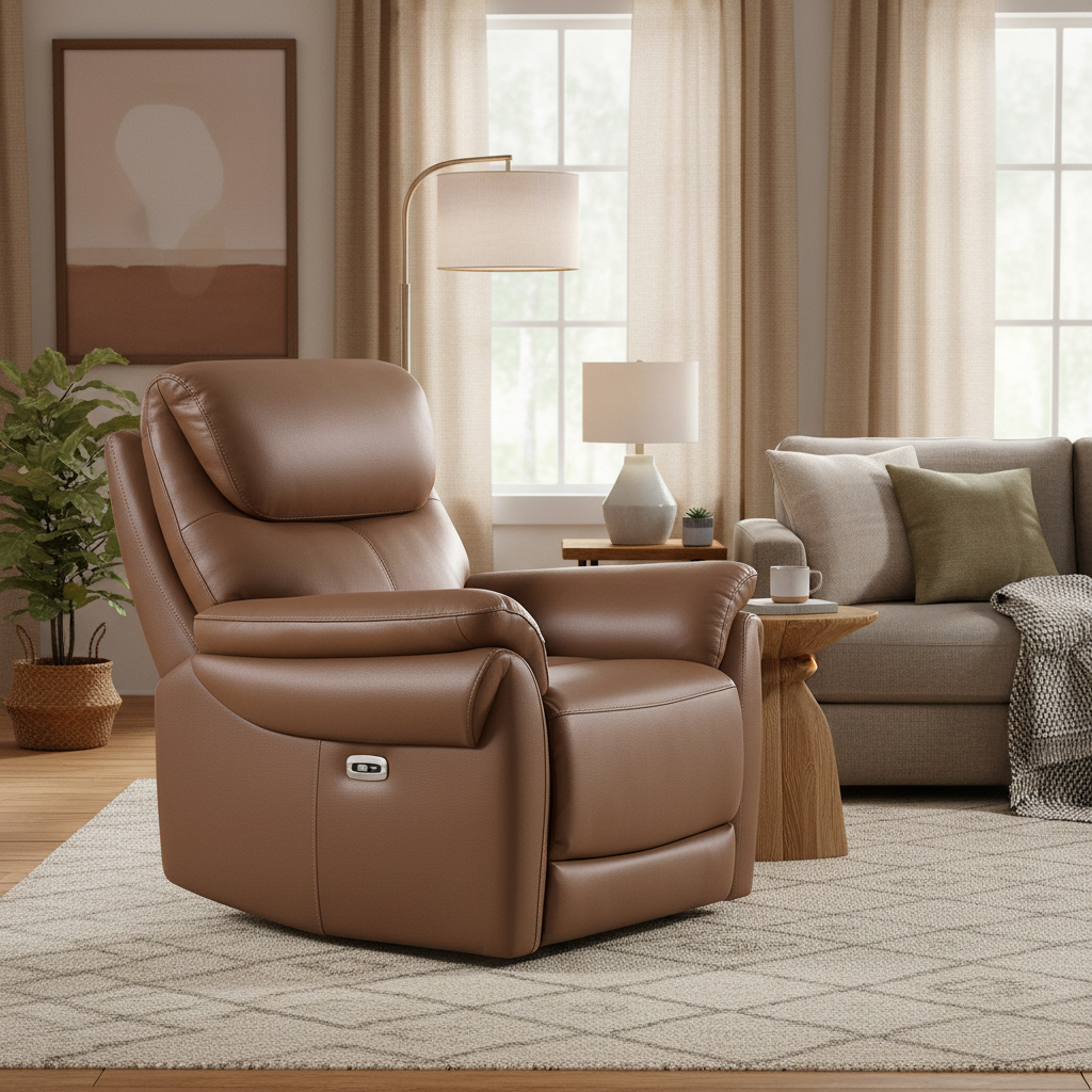 Thrieste Full Italian Leather Electric Armchair