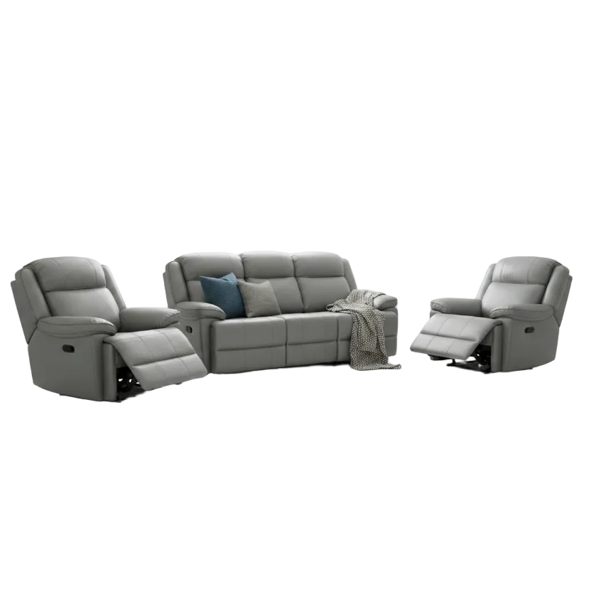 Turin Leather Reclining 3 + 1 + 1 Seater Sofa & Armchair Bundle