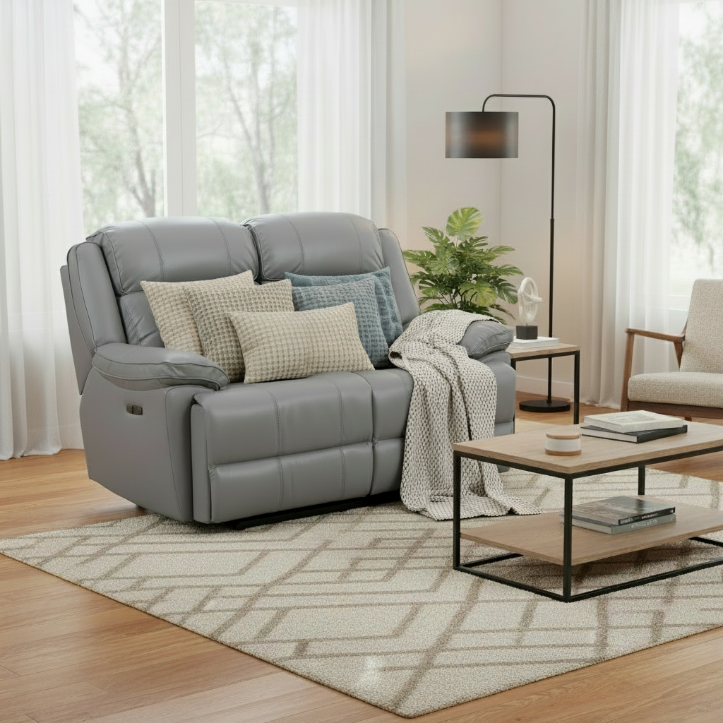 Turin Leather 2 Seater Electric Recliner Sofa