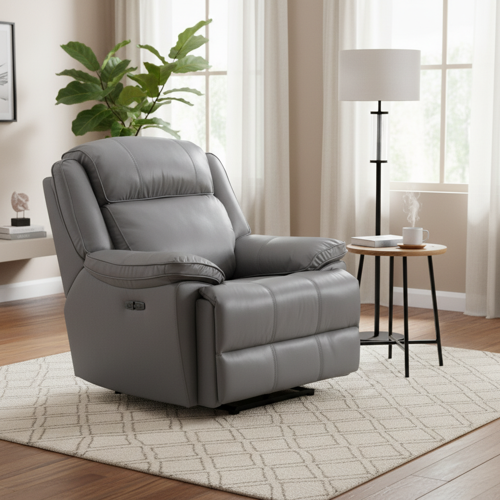 Turin Leather Electric Recliner Armchair